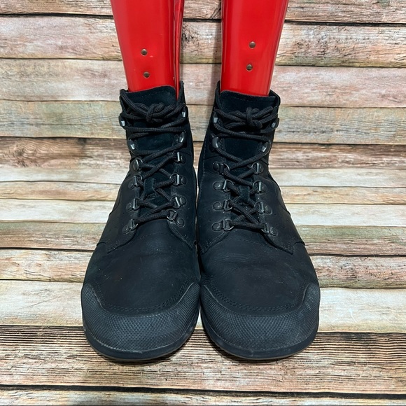 Sorel Black Leather Ankeny Mid Boots - Picture 5 of 9